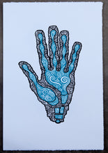 Load image into Gallery viewer, LA MANO - THE HAND - Screen Print Blue / Red