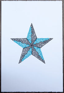 LA ESTRELLA - THE STAR - Screen Print Blue / Red