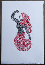 Load image into Gallery viewer, LA SIRENA - THE MERMAID - Screen Print Blue / Red