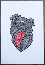 Load image into Gallery viewer, EL CORAZÓN - THE HEART - Screen Print Blue / Red