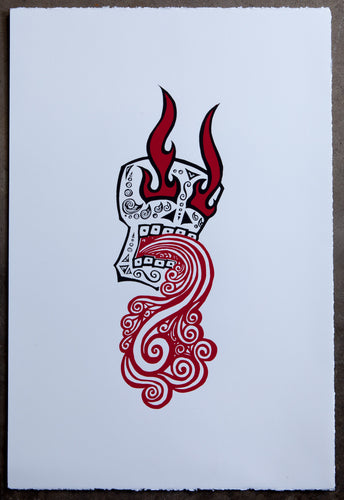 LA CALAVERA - THE SKULL - Screen Print Blue / Red